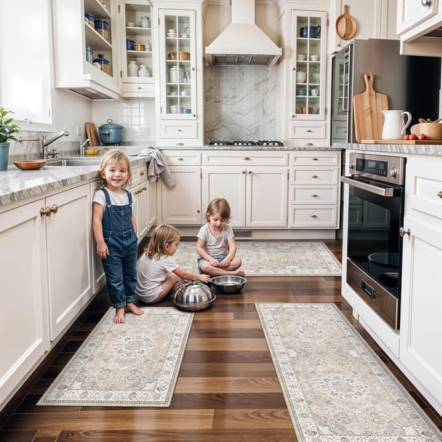 Detalle de HY HAO YUN LAI 4-Piece Washable Rug Set