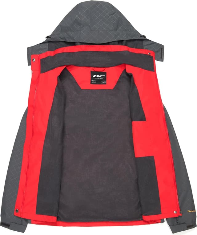 Detalle de DCmount Regenjacke Damen wasserdicht mit Kapuze – leichte Outdoor-Übergangsjacke mit Softshell-Ansatz