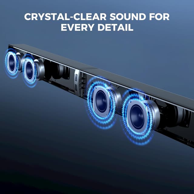 Detalle de GarageRock Soundbar with Subwoofer for TV (120W) – Bluetooth 5.3, ARC, Optical & AUX