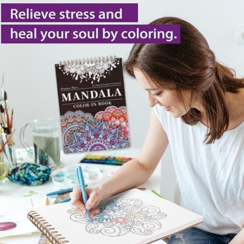 Thumbnail 7 de Mandala Coloring Book for Adults 9" x 12" ๐