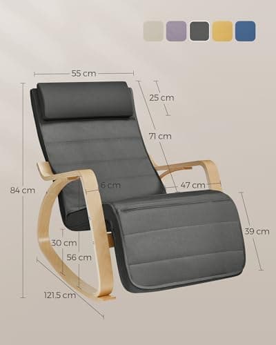 Thumbnail 2 de SONGMICS LYY10G Silla Mecedora Ajustable para Dormitorio 🛋