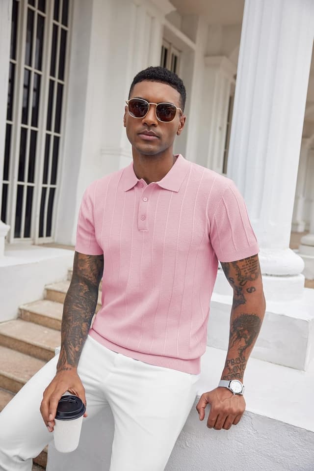 Detalle 2 de COOFANDY Knit Polo Short Sleeve 1️⃣