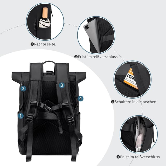 Thumbnail 5 de BJIAX Rolltop Rucksack 24L