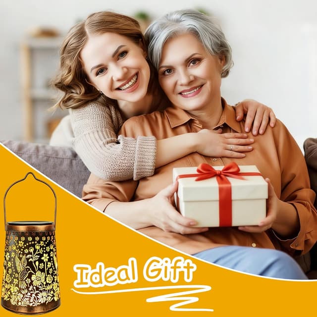 Thumbnail 6 de Solar Lanterns for Outside – Vintage Hummingbird 2 Pack (IP65, warm shadows) for patio and garden décor