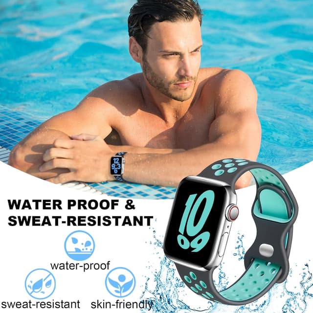 Detalle de Breathable Silicone Sport Strap for Apple Watch (38–49mm) – Sport Replacement Band with Air Holes