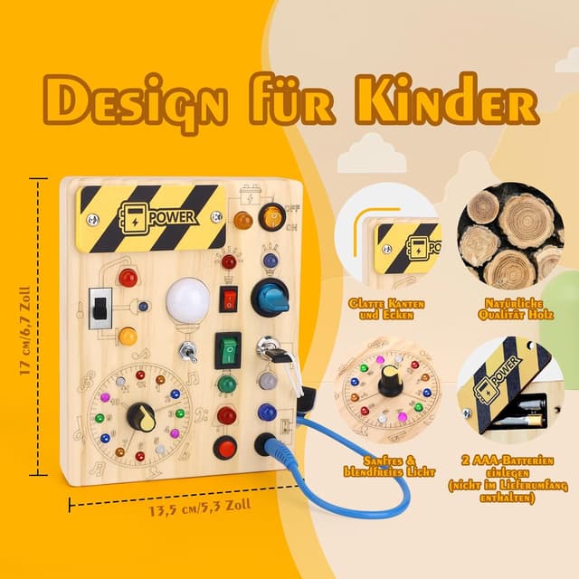 Detalle 2 de Montessori Toys Uhr Aktivitätsbrett ab 1 Jahr