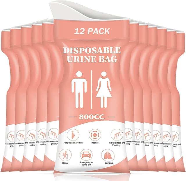 Detalle de Generic SAINUOD Disposable Urinal Bag (12 pack, 800ml) – portable emergency pee bags for travel, camping and traffic jams