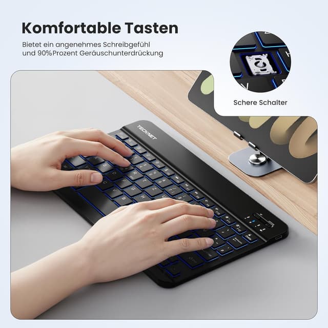 Thumbnail 4 de TECKNET Deutsche Bluetooth Tastatur