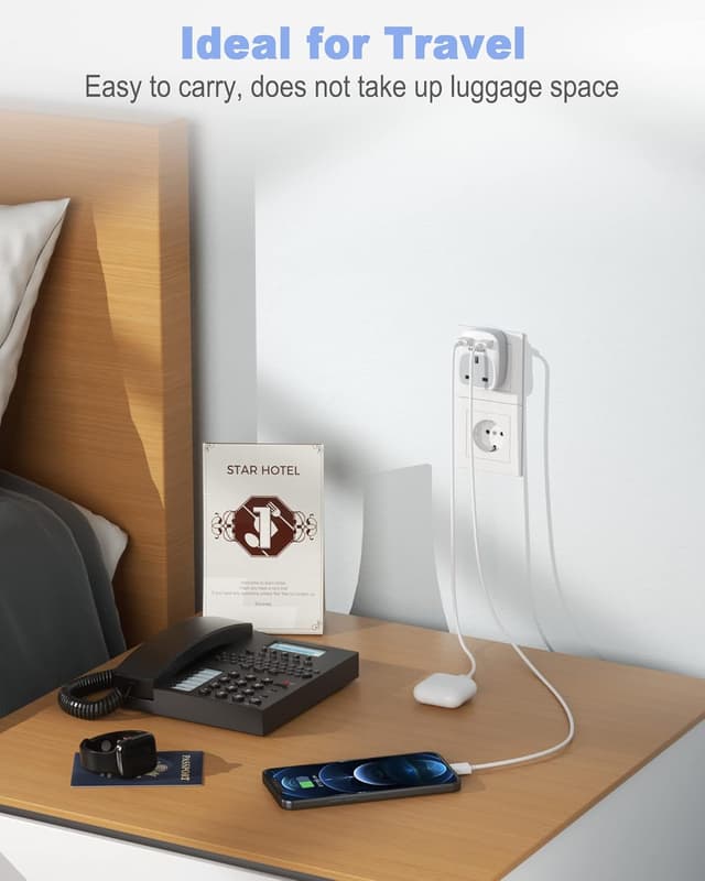 Detalle 2 de TESSAN UK to Europe plug adapter 3 pack