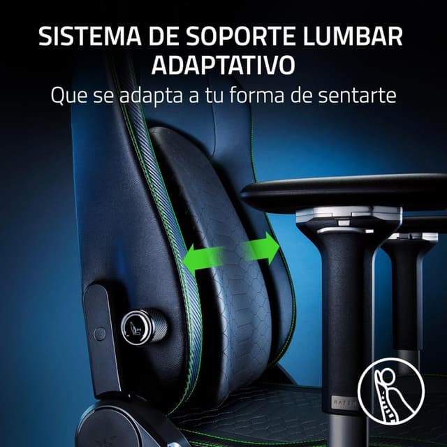 Detalle 2 de Razer Iskur V2 Gris, soporte lumbar dinámico