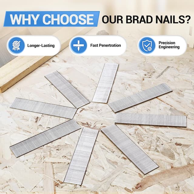 Detalle de meite 18 Gauge Stainless Steel Brad Nails (18G/32 mm) – 304 Stainless 2,000-Pack