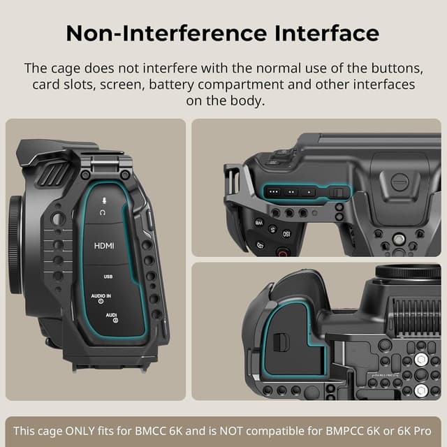 Thumbnail 6 de SmallRig Cage for Blackmagic Design Cinema 6K (4785) – full/half 2-in-1 with lens mount converter support