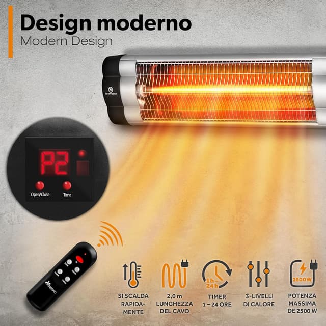 Thumbnail 1 de TRESKO Riscaldatore ad Infrarossi 2500W