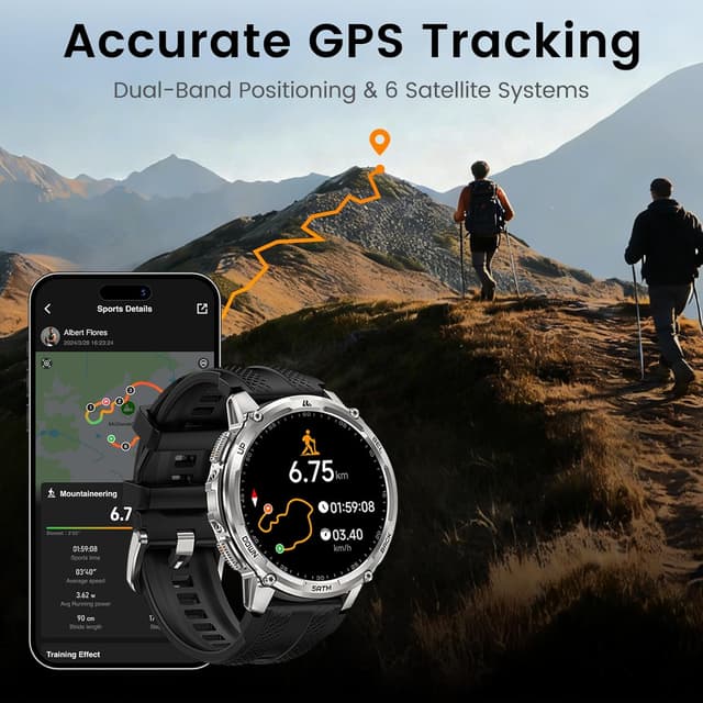 Detalle 2 de KOSPET TANK T4C GPS smartwatch 1.5” AMOLED