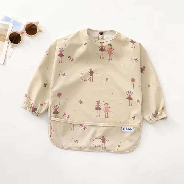 Detalle de Waterproof Coverall Feeding Bib for Baby Weaning (Cubble) – Adjustable, Long-Sleeve Protection