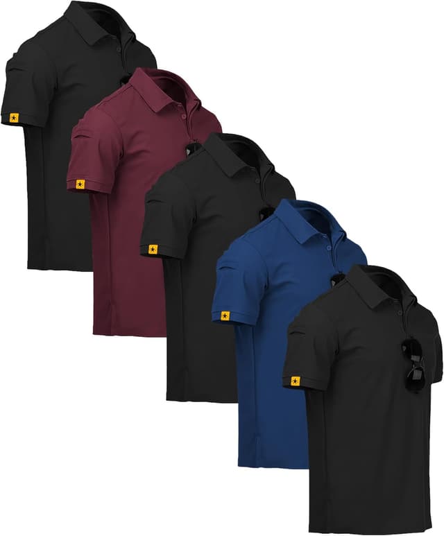 Detalle de ZITY 5-pack moisture-wicking polo shirts