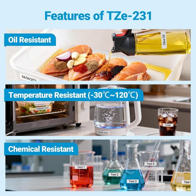 Thumbnail 6 de Markurlife TZe-231 6er Pack Schriftband 12 mm