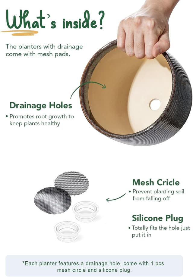 Thumbnail 4 de LE TAUCI Ceramic Plant Pots 12–16 cm