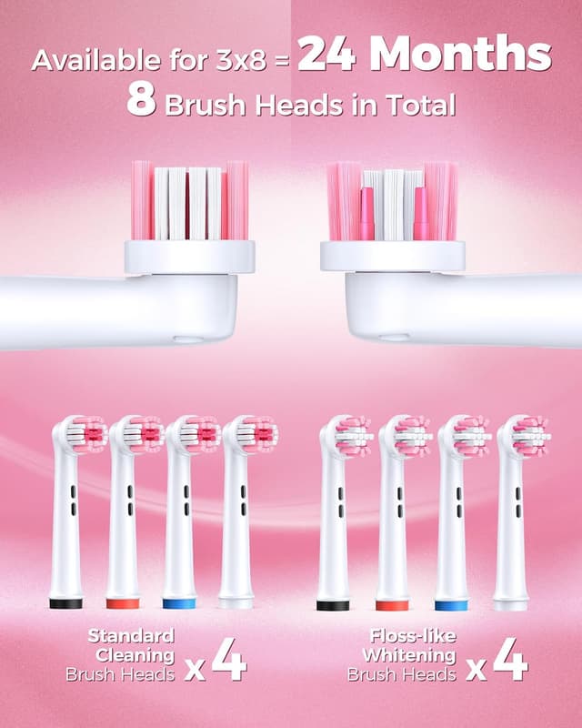 Detalle 2 de Rotating Electric Toothbrush with 8 Brush Heads 25‑Day Battery