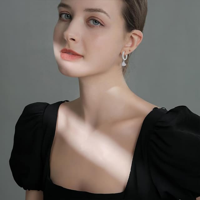 Detalle 2 de Zolkamery silver hoop earrings 925 silver 2.7cm