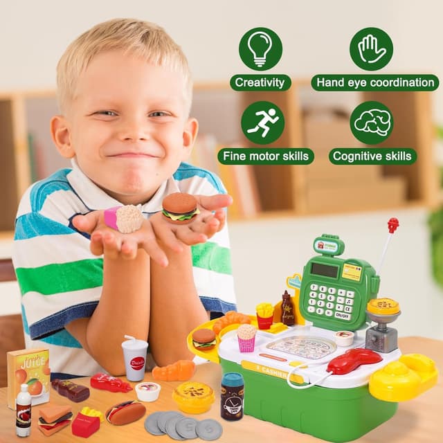 Thumbnail 6 de Caja registradora educativa Verde con escáner