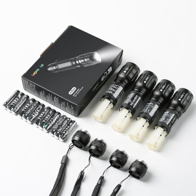 Thumbnail 6 de Lighting EVER LE LED Taschenlampe Klein mit Zoom – extrem hell, wasserdicht (IPX4), Batteriebetrieb, 4er-Pack