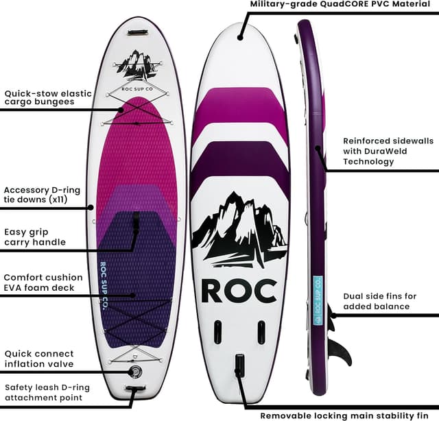Thumbnail 3 de Roc Inflatable Stand Up Paddle Board 10'6" SUP 🏄