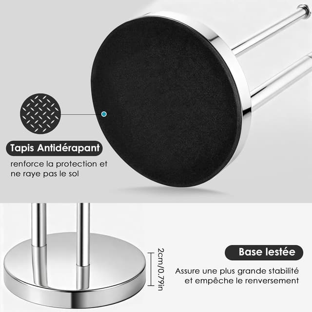 Detalle 2 de Porte Papier Toilette sur Pied Antirouille