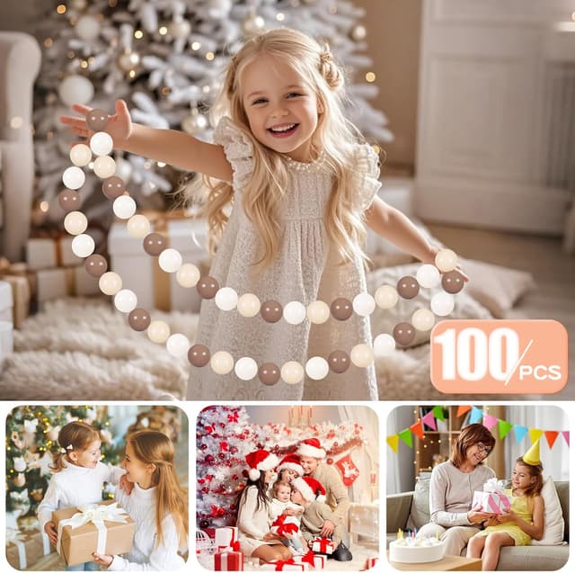 Detalle 2 de GOGOSO 100-Piece Phthalate-Free BPA-Free Ball Pit Balls (Coffee Brown Beige) — Crush-Proof Soft Plastic