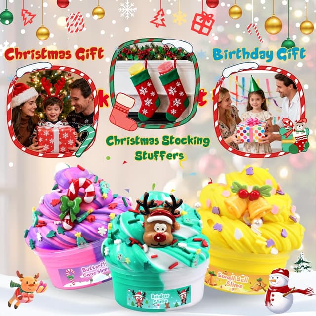 Detalle de LAWOHO 15 Pack Fantasy Slime Kit for Kids (Crunchy, Clear, Beaded & More)