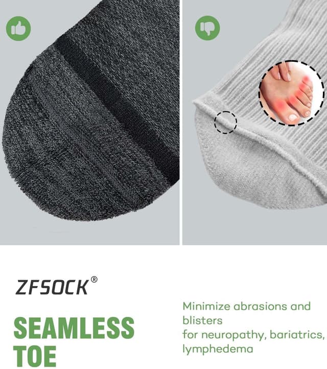 Detalle de ZFSOCK Diabetic Socks for Women – Bamboo ankle socks with non-slip grip and extra-wide top