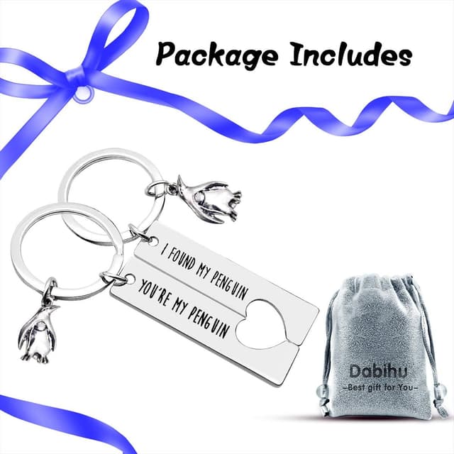 Thumbnail 6 de Penguin Lover Gifts couples keychain set with engraved “You’re My Penguin, I Found My Penguin”