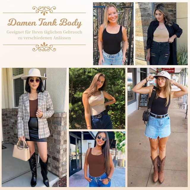 Detalle de Joyshaper Basic Tank Body mit Tanga-Form – shapewear Bauchweg Miederbody mit offenem Schritt