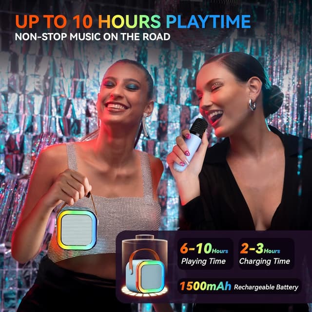 Thumbnail 4 de Portable Karaoke Mini Microphone Bluetooth Speaker 1 🎤