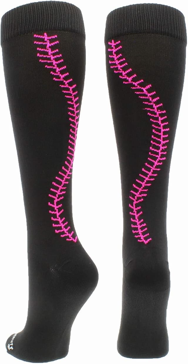 Detalle de MadSportsStuff Softball Socks with Stitches (Over-the-Calf) for Girls & Women, Youth and Adult Sizes