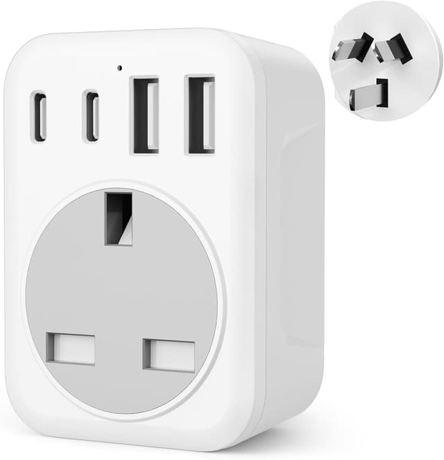 Detalle de UK to Australia 5-in-1 plug adapter 2500W