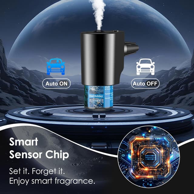 Detalle de Car Air Freshener (5 Scents, 10 Refills) Smart Vent Clip Auto On/Off with Three Spray Modes