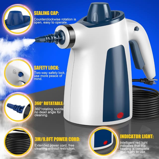 Detalle 1 de Hand Held Steam Cleaner 1050W with 12 accessories