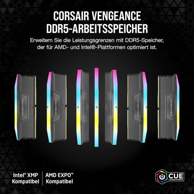 Detalle 2 de Corsair Vengeance RGB DDR5 RAM 32 GB 6000 MHz