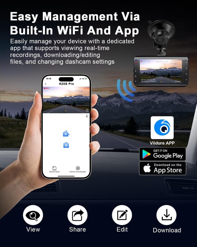 Detalle 2 de WeBeqer Dash Cam Auto 4K 170° WiFi