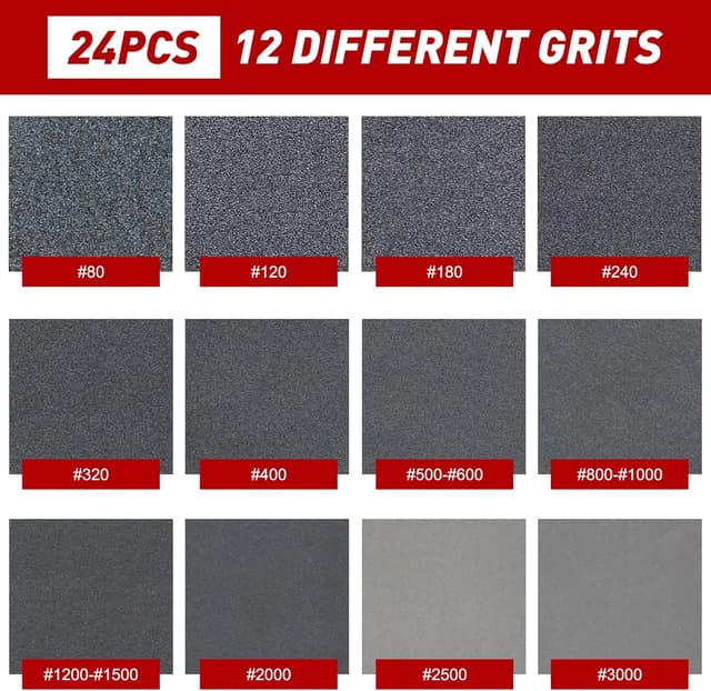 Thumbnail 2 de 24 Pcs Sanding Sponge Set 80-3000 Grit Sanding Pads