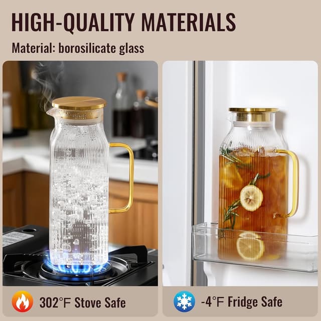 Detalle de Snuvid Square Glass Pitcher 68 oz