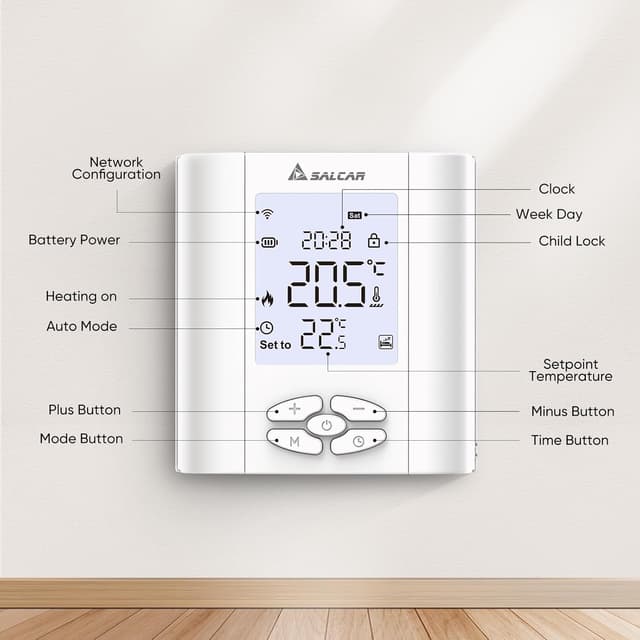 Thumbnail 6 de SALCAR T5W termostato intelligente Wi‑Fi programmabile 🌡