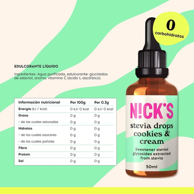 Thumbnail 1 de NICKS Stevia Cookies & Cream 50ml edulcorante
