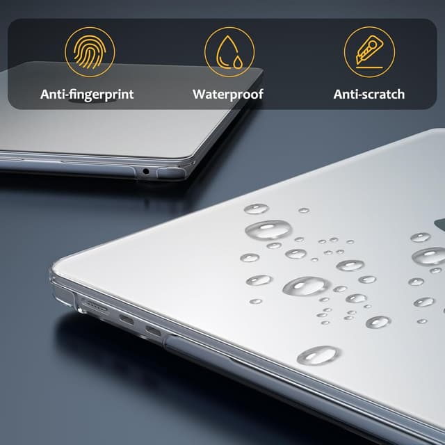 Detalle de FINTIE coque rigide ultra-fine mate pour MacBook Air 15 pouces (M5/M4/M3/M2, 2026–2023) compatible modèles A3448/A3241/A3114/A2941