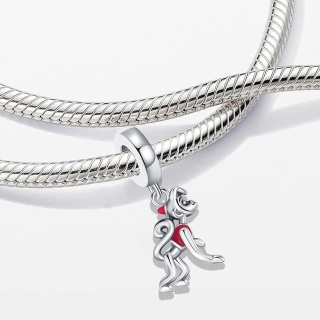 Detalle 2 de KEQ Charm-Anhänger für Armband aus 925 Sterling Silber (Bead-Pendant) für europäische & US-Charms