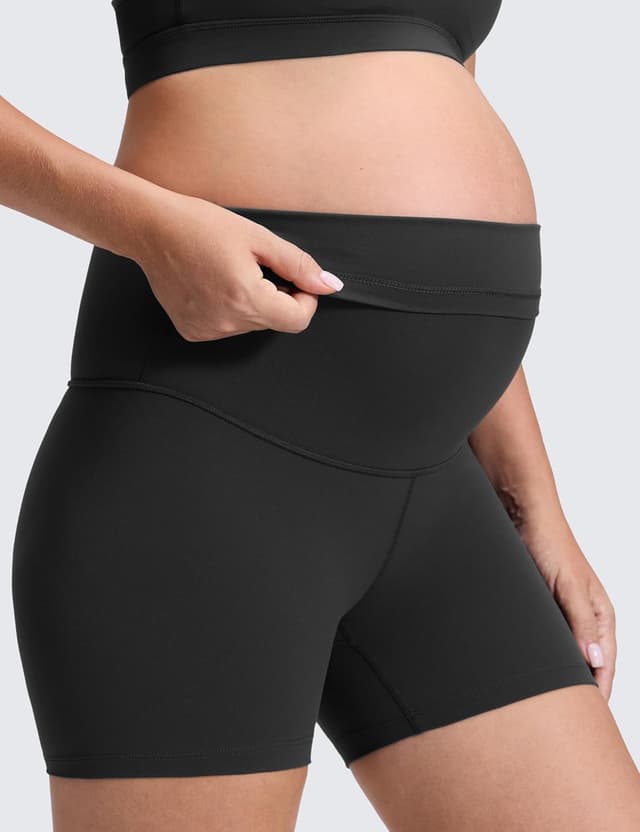 Detalle 2 de CRZ YOGA Butterluxe Short de maternité femme super doux (sur le ventre, taille ultra haute, 15 cm)