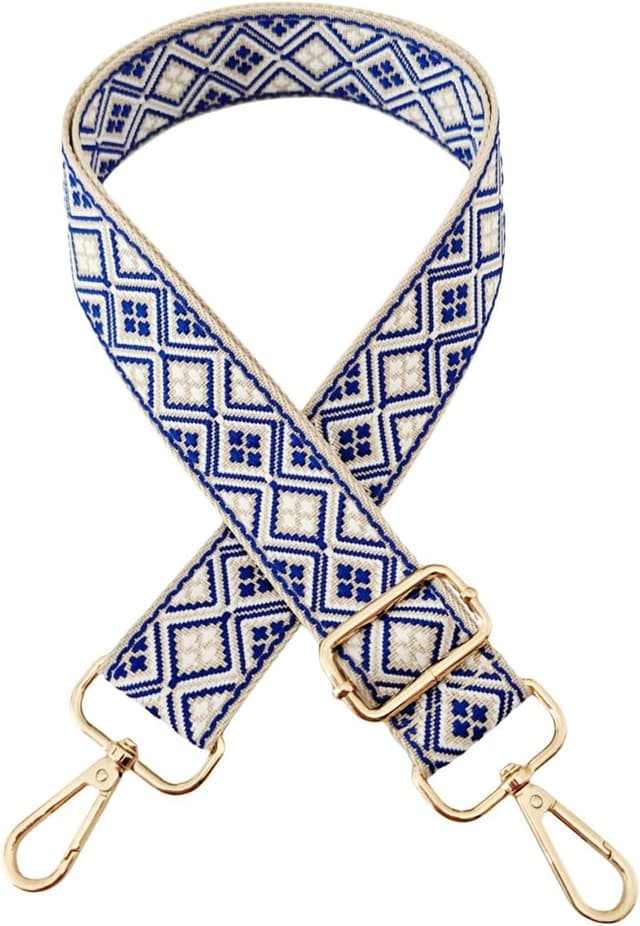 Detalle de Verstellbarer Taschengurt mit Karabiner, 3,8 cm Breite – für Damen Crossbody & Handtaschen (Beige–Saphirblau, 316)