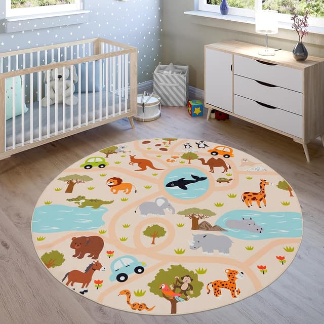 Thumbnail 6 de Paco Home Tapis Enfant 120x160 cm crème
