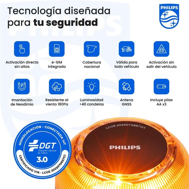 Thumbnail 2 de Philips Baliza de Emergencia V16 con Geolocalización